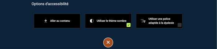 Menu permettant d&#x27;activer le mode sombre sur le site de Morbihan Énergies